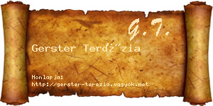 Gerster Terézia névjegykártya